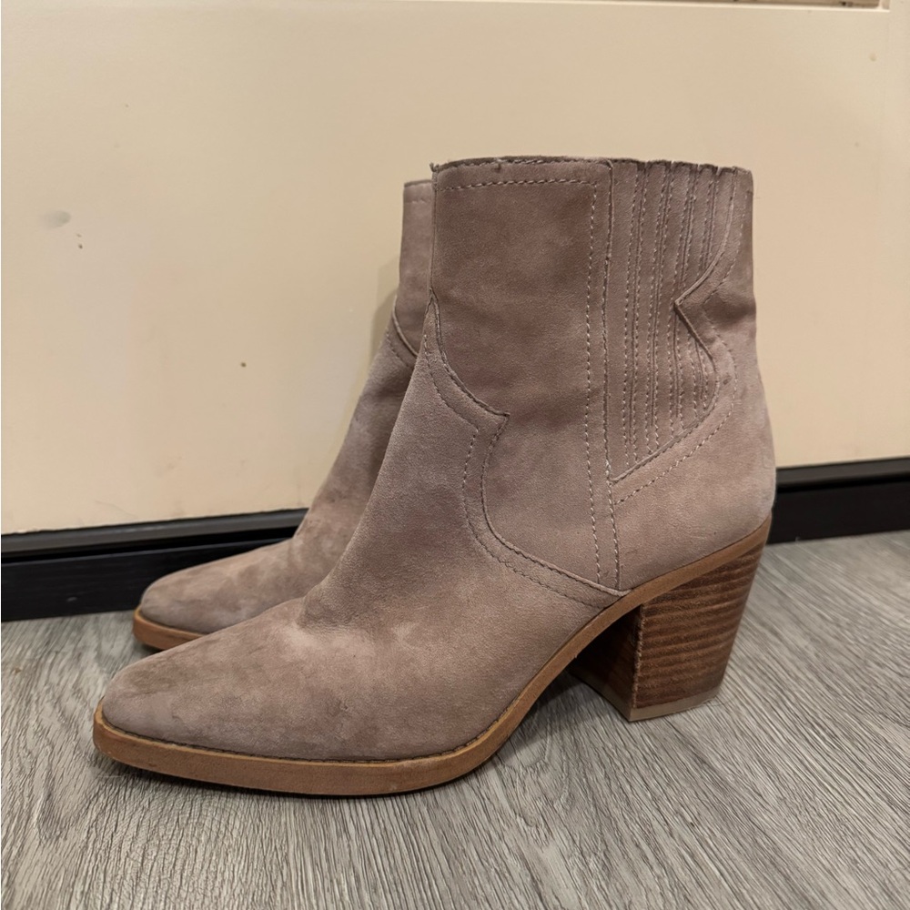 Lucky Brand Women's Taupe Western Ankle Boots